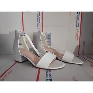 Sugar Womens Size 8 Noelle White Heel Open Toe Ankle Strap Shoes #00u